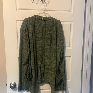 Extra Touch Textured Green Knit Top